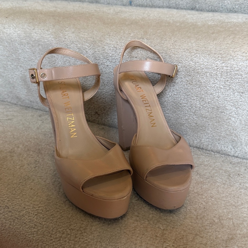 Stuart Weitzman Tan Platform Heels - Picture 2 of 5